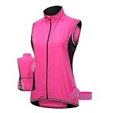 Women's Lightweight Cycling Vest,Sleeveless Cycling Jersey Waterproof Windbreaker Outdoor Sports(Pink,XX-Large)
