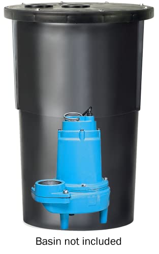 Image of Little Giant 14S-CIM, 115 Volt, 1 /2 HP, 6000 GPH Manual Submersible Sewage Ejector Pump, 20-Foot Power Cord, 3-Inch Discharge, Blue, 514420