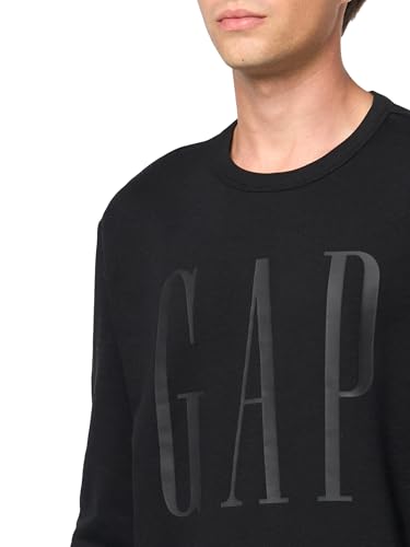 Gap 542214 Mens Logo Fleece Crew Sweatshirt Black L thumb #2