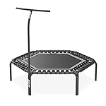 Acon FIT 55in Fitness Trampoline Hexagon with Handlebar, Black