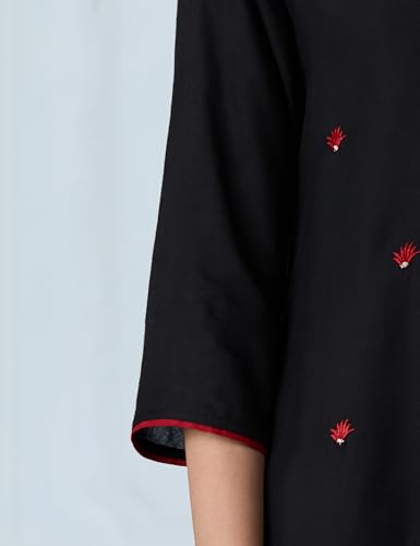 Image of Amazon Brand - Myx Women Embroidered Straight Fit Kurta (Available in Plus Sizes)