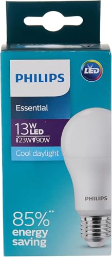Philips Essential Led Bulb Cool Daylight 1300 Lumen 13W E27 Capbase-6500K 230V 1Pf/12Uae