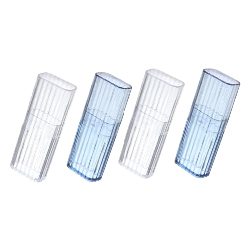 Beatifufu 4pcs Boxes Sundries Storage Box Toothpick Case Pocket Toothpick Holder Clear Boxes for Storage Cotton Stick Jar Travel Toothpick Cotton Pads Container Cotton Swab Jar Pp Small Item