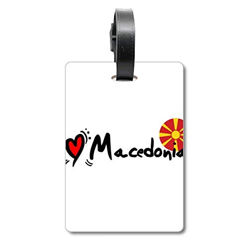 Étiquette pour valise I Love Macédoine et accessoire de voyage pour sac