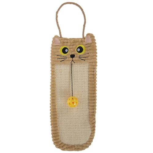 Tapete rascador colgante para gatos con forma de gato miniatura 1