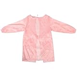 JECOMPRIS Delantal de Mangas Largas para Mujer, Cocina Resistente al Aceite, Ajuste con Correa de Cintura, Protección Amplia para Limpieza y Trabajo en Hogar (floral Rosa)