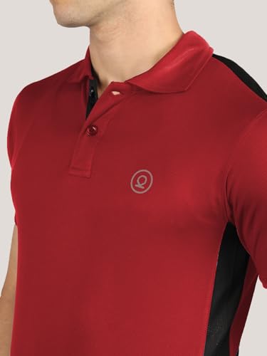 Image of CHKOKKO Men's Active Sports Wear Polo Half Sleeve Gym Tshirt with Button Collar Quick Dry Breathable Perfect for Workout Running Regular Fit Pack of 2