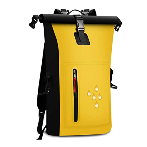 Icegrey Bolsa Estanca Bolsa Impermeable de Gran Capacidad con Diseño de Gota de Lluvia Reflectante y Mochila con Doble Correa para el Hombro para Canotaje, Rafting, Natación Amarillo 25L