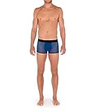 HOM Herren Bachelor Short Boxer Retroshorts, Bedruckte Krawatte, Blau/Marineblau/Rot/Weiß, L