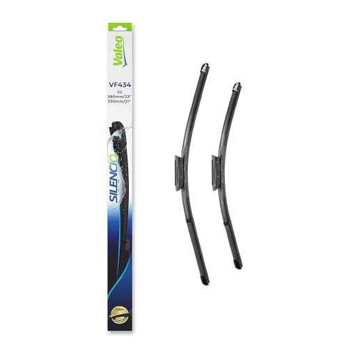 VALEO Silencio Wiper - VF434 - Kit of High Performance, Superior Road Visibility, Easy Installation Original Flat Blades 580mm/530mm - Front - Set of 2 Wiper Blades - 574634