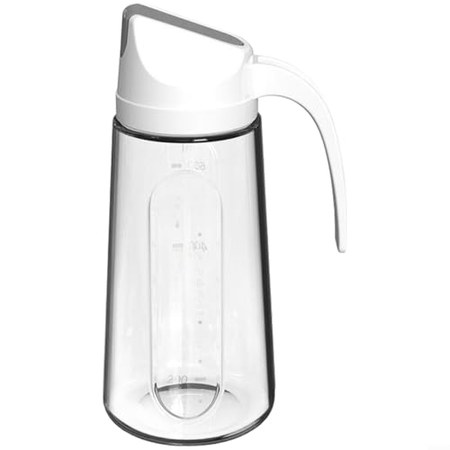 FACAIIO Distributeur d'huile en verre de grande capacité avec ouverture et fermeture automatiques, bouteille de condiments de cuisine étanche pour huile, vinaigre, sauce soja, blanc (750 ml, blanc)