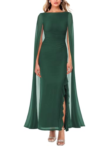 MAYFASEY Holiday Dresses for Women Long Sleeve Cape Dress High