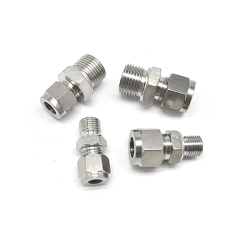 Conector de compresión de doble virola de 16 mm de acero inoxidable para tubo macho 5