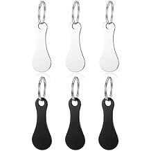 6 Pcs Quarter Holder Keychain- Stainless Steel Shopping Trolley Token Unisex for Grocery ShoppingSilver+Black