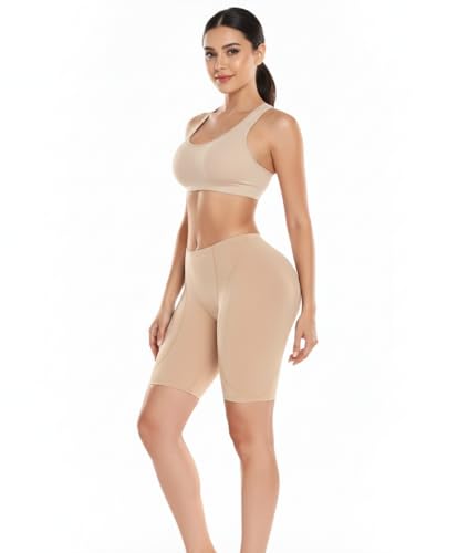 Image of Women Thigh Slimmer with mid Waist and Fake Buttocks Removable Padded's Body Sculpting Shaping Panties