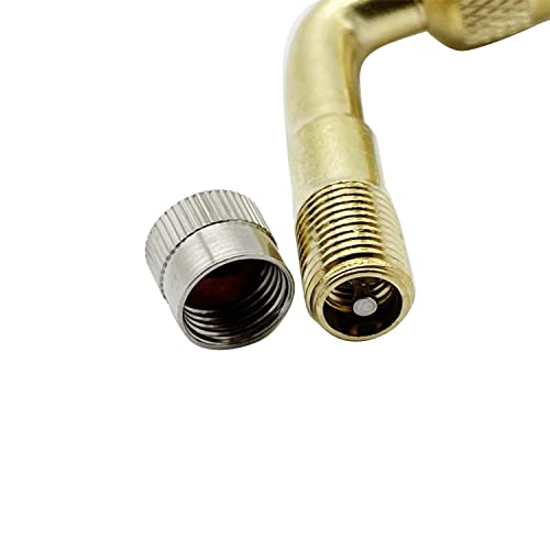 Image of 2PC Universal 90 Degree Tire Valve Extension Adapter Brass Air Tyre Extension