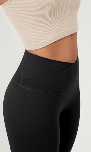 ODODOS Women's Crossover Leggings with Back Pocket, 23" / 25" / 28" Buttery Soft V High Wasit Lounge Yoga Pants3