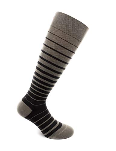 Image of Relaxsan FANCY 810-02 (Graphite, Sz.XL) STRIPED pattern unisex Cotton socks graduated compression 15-20 mmHg, 100% Made in Italy