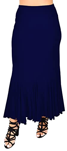 Dare2BStylish Women Boho Godet Splash Bottom A Line Maxi Skirt | Reg & Plus Sizes2