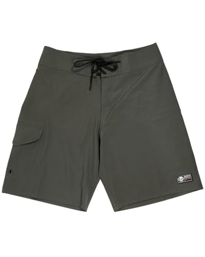 Demons Behind Me Gunmetal Stretch Board Shorts 36