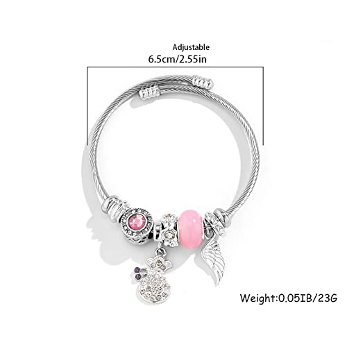 Cute Evil Eye Charms Bracelets for Women, Silver Bangle Bracelet Open Cuff Bracelet Love Heart Wrap Bracelet Blue Red Bracelet for Girls Adjustable Handmade Jewelry Birthday Gifts for Her4