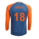 KNK Cricket India Jersey T20 WC 2024 Fan Supporter T-Shirt Cricket Team Uniform Kids to Adult - Virat 18-50