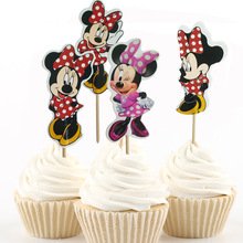 Disney Minnie Mouse Dessert Muffin Cupcake Toppers for Baby Shower Birthday Party (Pack of 24)