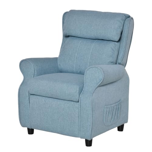HOMCOM Kindersofa Kindersessel Fußstütze 3-5 Jahre Blau