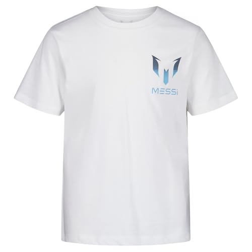 Image of Messi Boys' Lifestyle Short Sleeve T-Shirt, Slim-fit Graphic Tee, Cotton Blend Fabric