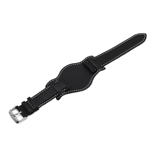Bracelet montre cuir véritable 18mm noir mat pour remplacer un bracelet usé