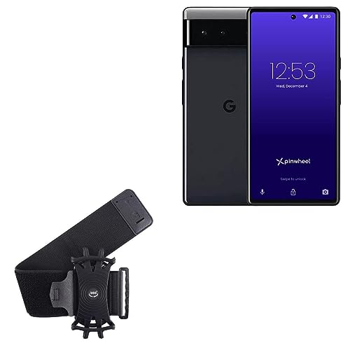 BoxWave Holster Compatible with Pinwheel Pixel - ActiveStretch Sport Armband, Adjustable Armband for Workout and Running - Jet Black