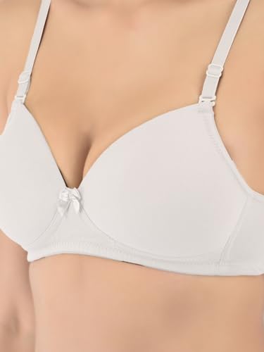 Image of Softline Women's Cotton-Rich Wire-Free Padded Bra | Full Coverage, Seamless & Breathable for Everyday Comfort | Soft Fabric with Supportive Fit for All-Day Wear