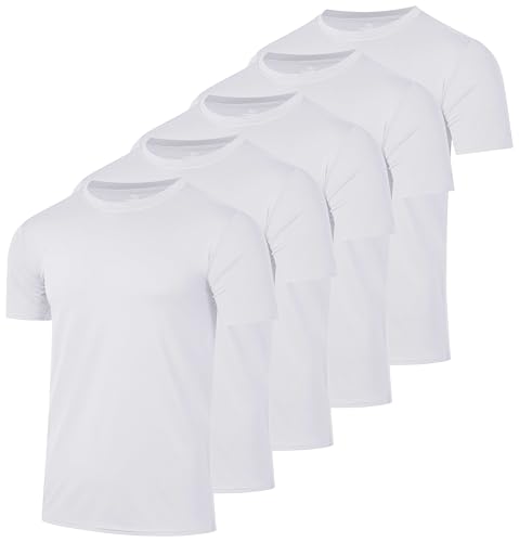 Real Essentials 5 Pack: Men’s Short Sleeve Dry Fit...