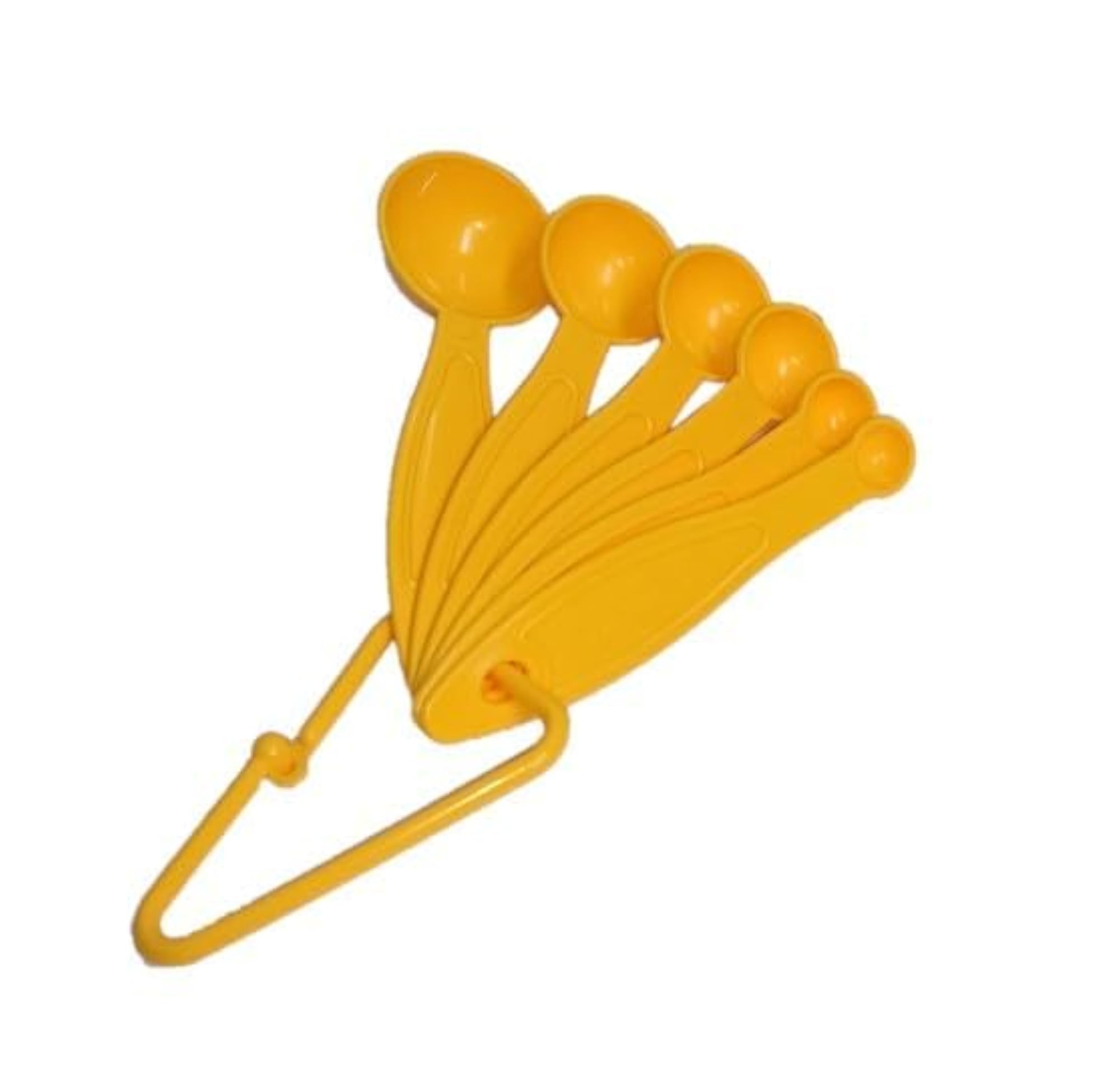 Bakezy 6-Piece Yellow Plastic Measuring Spoon Set