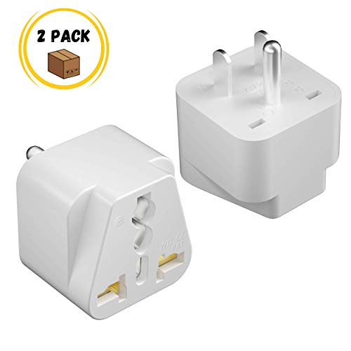 Bates- Universal Travel Plug Adapter, 2 Pack, Converts EU/UK/AU/Asia Plugs to USA Outlet, Europe to US Plug Adapter, UK to US Outlet, Compact Design for Home, Office