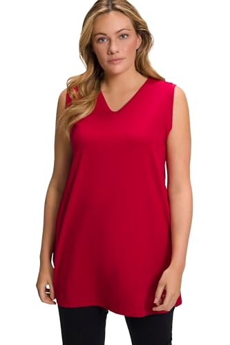 Ulla Popken Basic-v-Top Camisetas, Granate, 56-58 para Mujer