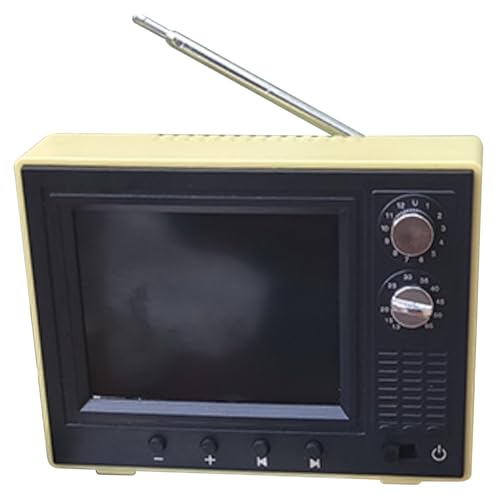 Dollhouse TV 1:12 rechargeable mini téléviseur vintage écran LCD jaune pour diorama