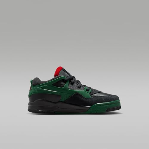 Jordan 4 RM Little Kids' Shoes (Black/Gorge Green/Varsity Red)3