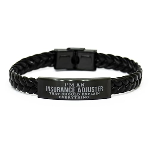 Mugart I'm an Insurance Adjuster That Should Explain Everything Insurance Adjuster Braided Leather Bracelet Gifts, Sarcasm Insurance Adjuster Coworker Birthday Gifts for Friend Gag Gifts