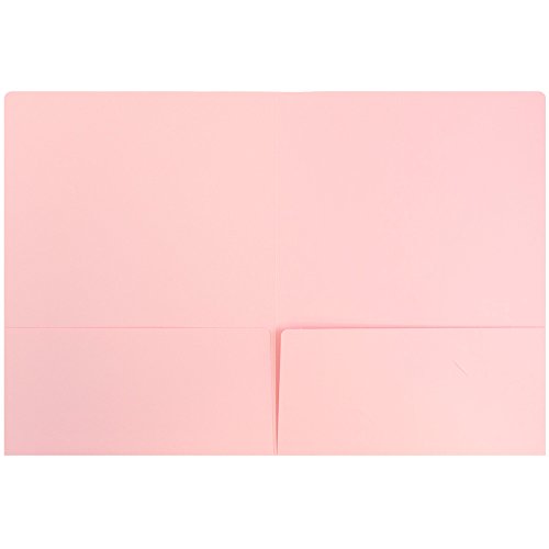 Jam Paper Premium Matte Cardstock Twin Pocket Folders - Baby Pink Pastel - 6/Pack #TOP1
