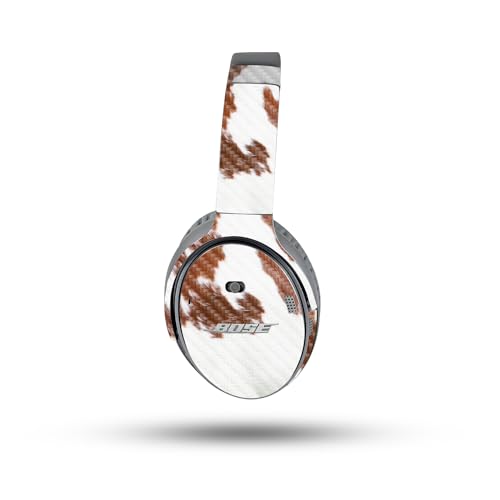 Image of MightySkins Carbon Fiber Skin Compatible with Bose QuietComfort 35 II Headphones - Cow Hide | Protective, Durable Textured Carbon Fiber Finish | Easy to Apply, Remove, and Change Styles