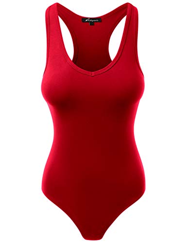 HATOPANTS Racerback Tank Top Bodysuits Sleeveless Sexy V-Neck Cotton Jumpsuits BRITED 1X