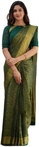 Flosive Mix Color & Gold Zari Woven Kanjivaram Saree With Blouse