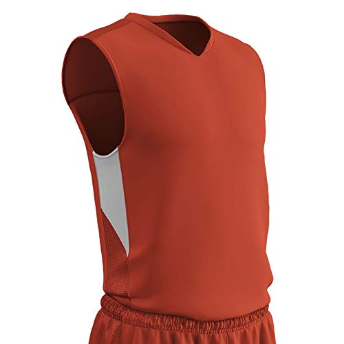 Maillot de basket-ball orange blanc pour adulte de taille S