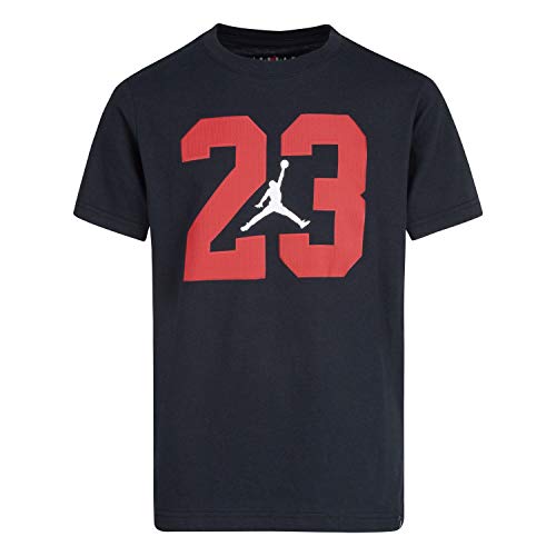 Nike Air Jordan Jumpman Big Boys 23 Jumpman T Shirt (X-Large, Black/Gym Red)