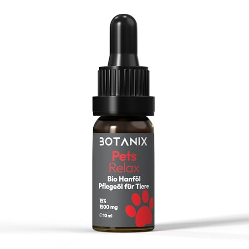 BOTANIX Pets Relax 1500 mg aus Hanfsamenöl - Hanföl für Hunde und Katzen, Bio Hanföltropfen für Hunde & Katzen – Für innere Ruhe und Wohlbefinden in herausfordernden Momenten