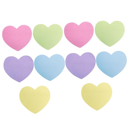 Happyyami 浅色愛心デザイン冊 ポータブルメモパッド 便利で強粘着の 学校 オフィス 家用かわいいノートシール