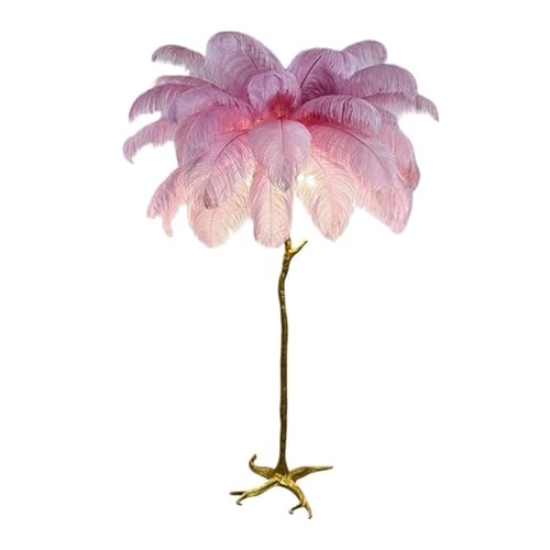 Lampadaire plume en résine dorée haute de gamme, luminaire romantique de salon chic et moderne