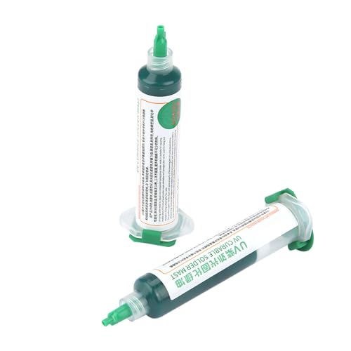 Image of Solder Mask, 2 PCS PCB UV Curing Solder Mask Ink, Green Solder Resist Ink for The PCB Repair of Mobile Phone Computer