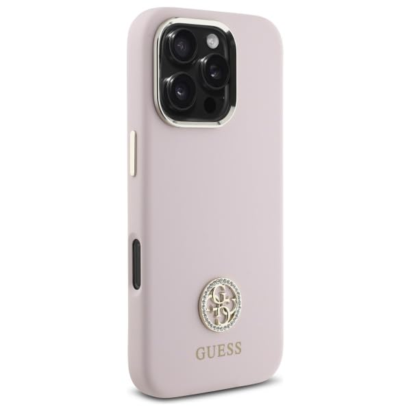 CG Mobile Guess GUHCP16LM4DGPP - Carcasa para iPhone 16 Pro de 6,3" (Silicona), Color Rosa Claro